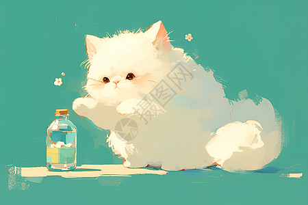可爱的白色小猫图片