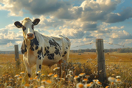 田间的奶牛图片