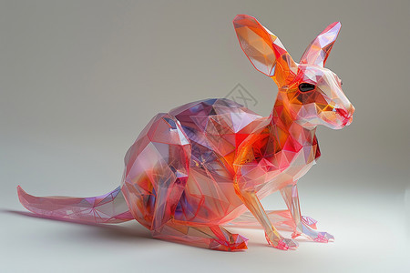 粉色的袋鼠雕塑图片