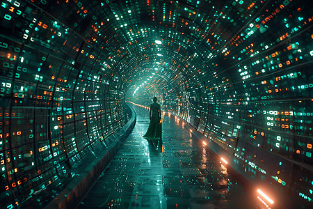 未来数字的时空隧道图片