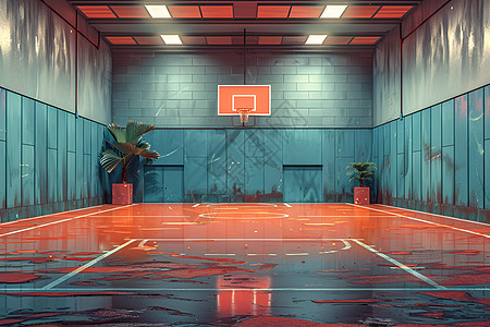 复古风格的篮球场图片