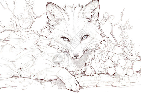 手绘的狐狸图片