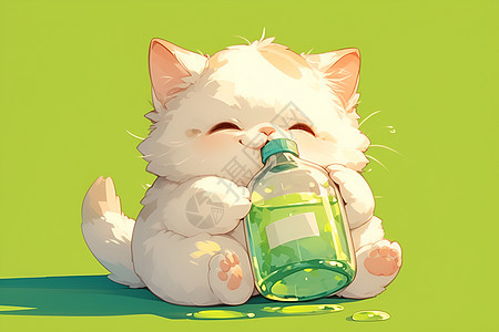 喝水的小猫图片