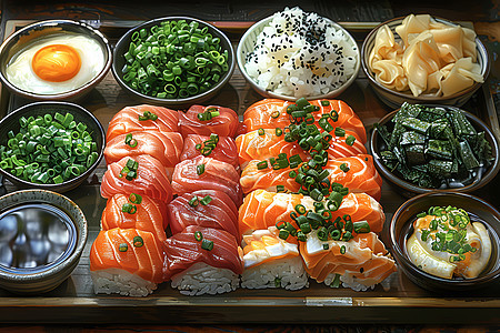 寿司和配菜图片