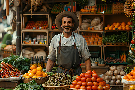 贩卖蔬果的男人图片