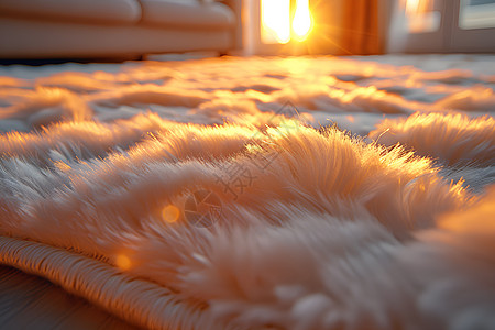 柔软白绒毛地毯背景
