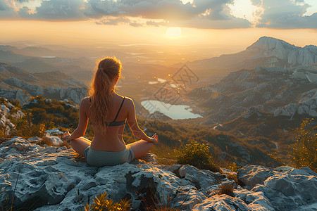 中找女人素材山脉中的女人背景