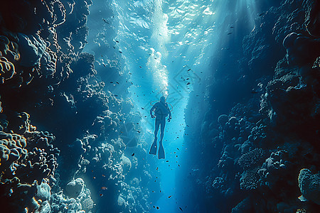 水下的潜水员图片