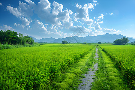 夏日稻田风景图片