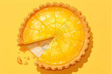 柠檬馅饼的比例分割图片