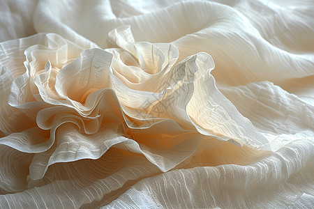 白色布折叠出的花朵图片