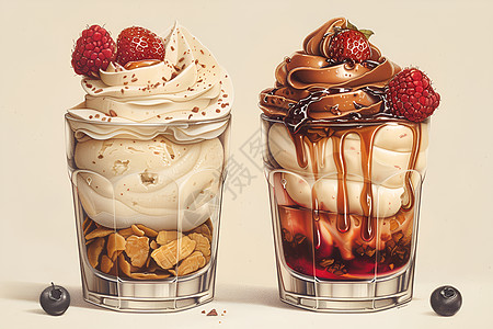 冰淇淋里的水果图片