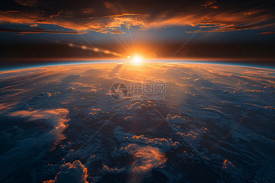 俯瞰地球大气层图片
