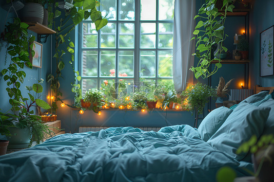 卧室的绿植图片