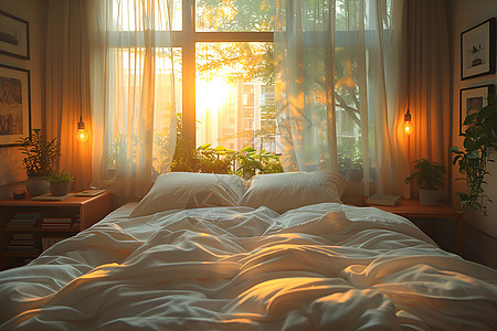 温暖舒服的卧室图片