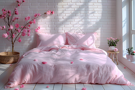 粉色的卧室图片