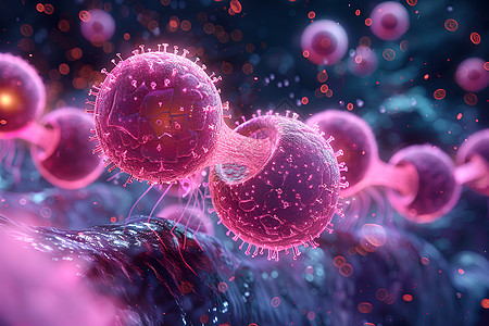 医疗概念癌细胞纳米粒子设计图片