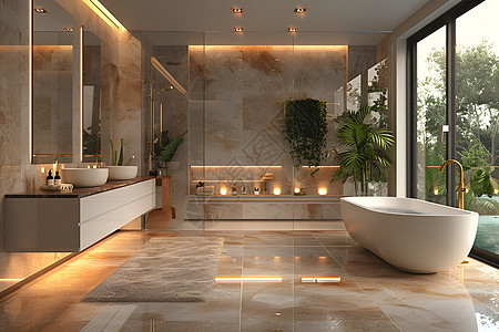 光洁明亮的浴室图片
