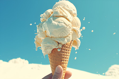 摆球清甜的冰淇淋背景