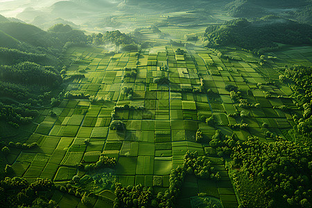 天空下的农田图片
