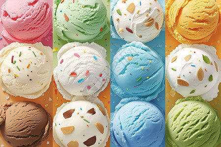 多彩冰淇淋的诱惑图片