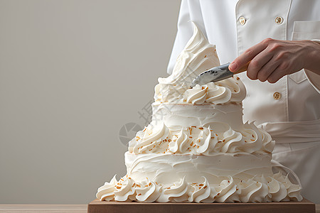 制作蛋糕的厨师高清图片