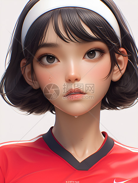 运动少女插画图片