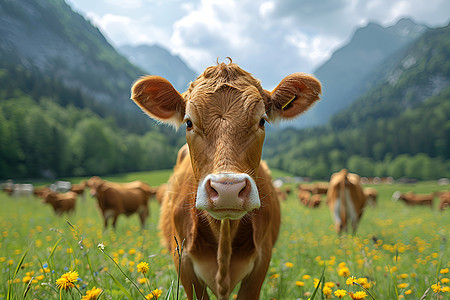 养殖的牛群图片