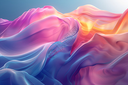 色彩斑斓的抽象波浪图片