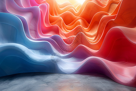 彩色的抽象波浪图片