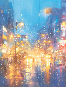 城市的夜雨图片