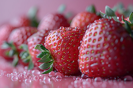 桌子上的草莓图片