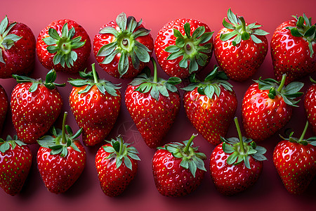 鲜艳的红草莓图片