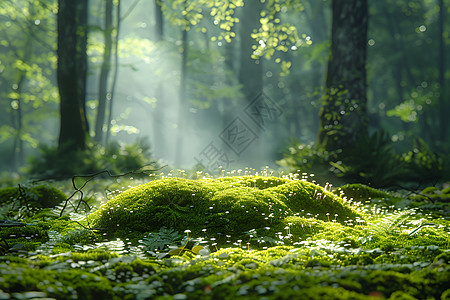 森林草地上的苔藓图片