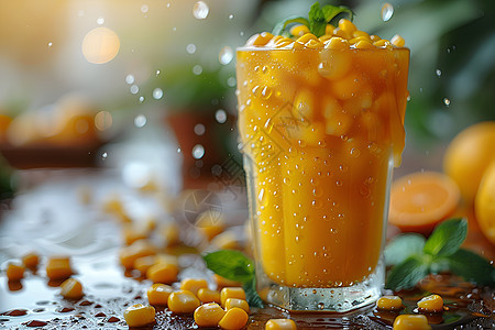 玻璃杯里的玉米汁图片
