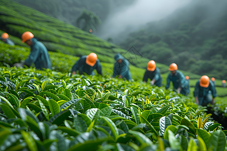 茶山边的劳动者图片