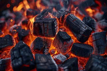 炽热的木炭图片