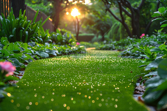 阳光下的花园图片