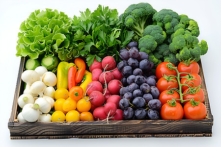 健康可口的水果蔬菜背景图片