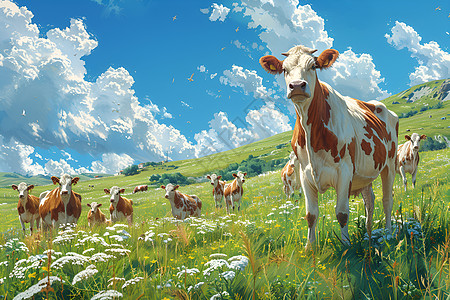 牧场里的牛群图片