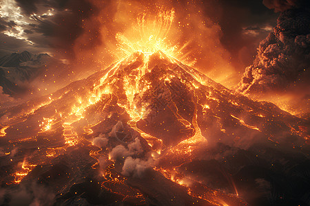 展示的火山爆发图片