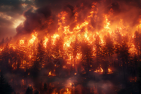 燃烧中的森林图片