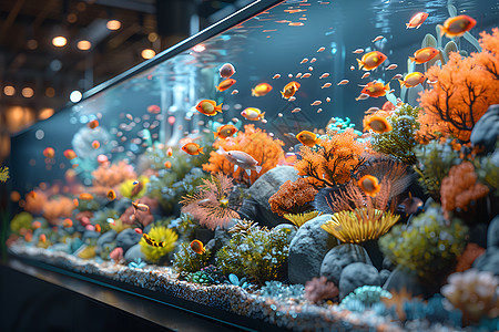 水族馆鱼群生物海洋高清图片