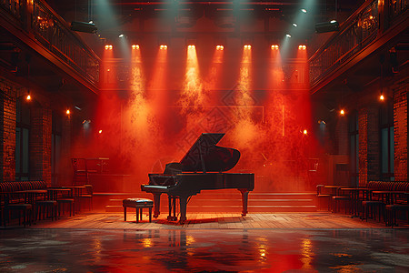 舞台上的大钢琴图片