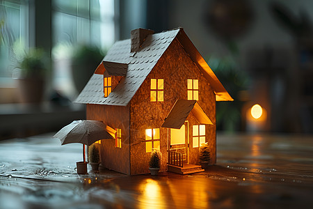 发光的房屋模型图片
