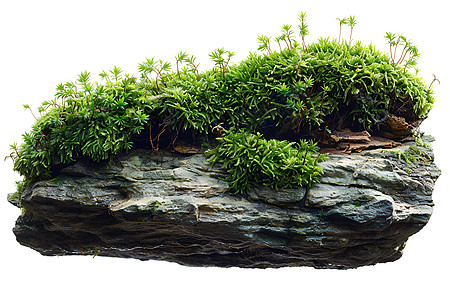 石寨石头上的苔藓背景