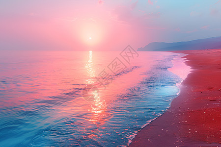 日落下的青海湖图片