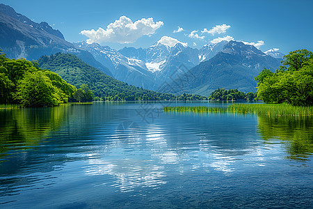 宁静湖畔的美景图片