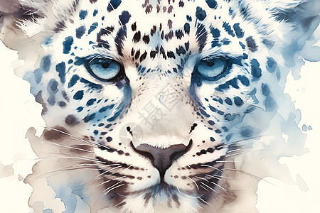 水彩艺术豹子图片