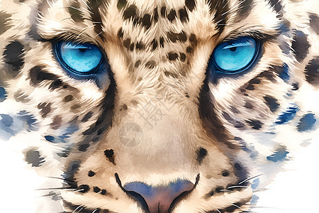 蓝色眼眸的豹子图片
